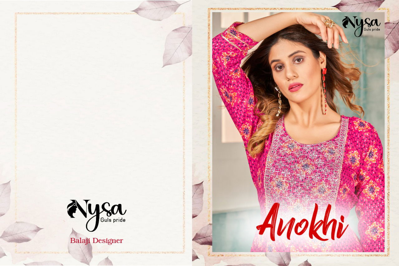 Nysa Anokhi Fancy Wear Wholesale Anarkali Kurtis Catalog